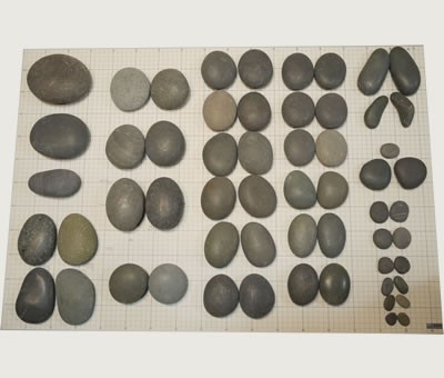 ホットストーン用玄武岩フルボディ54個セット、ホットストーンセラピー