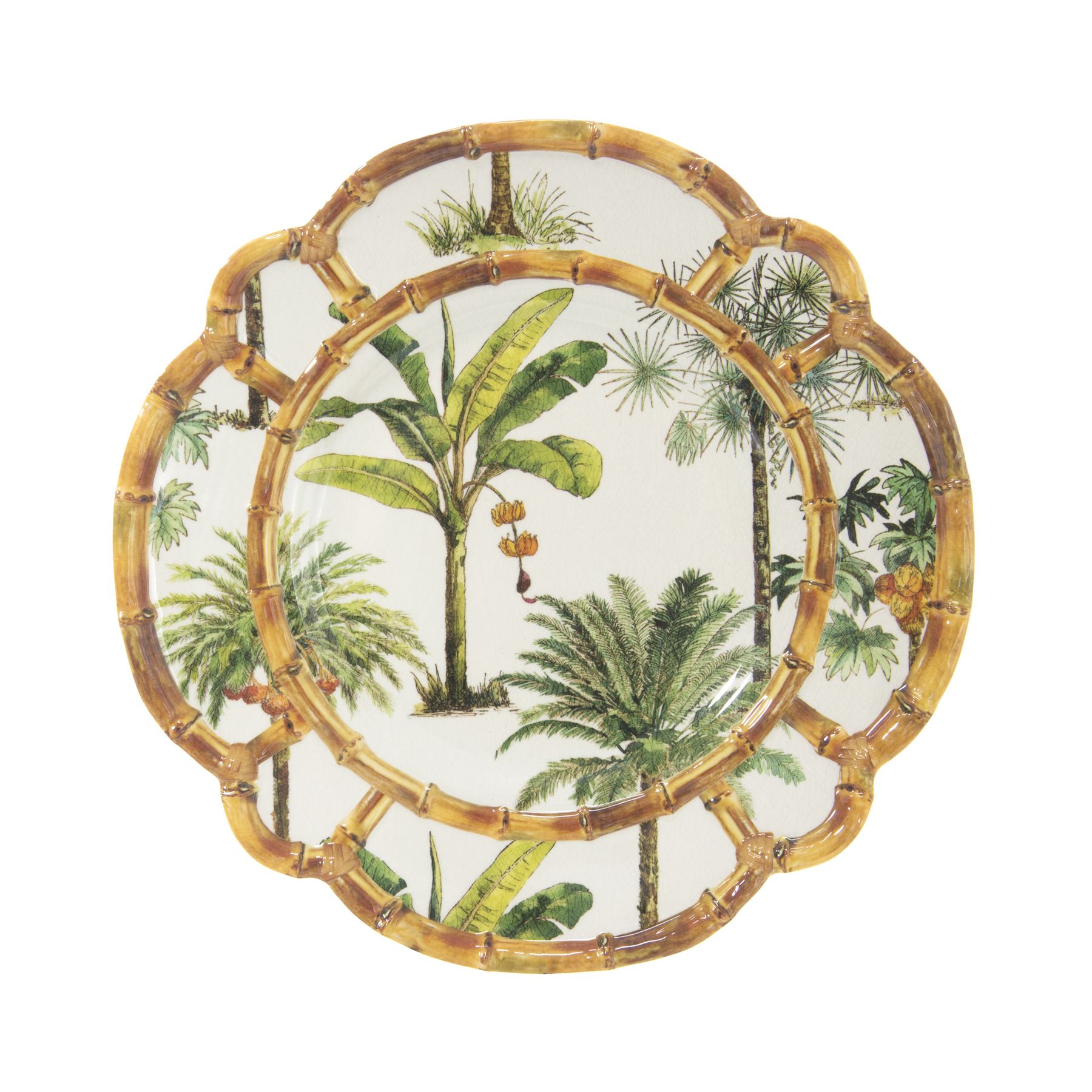 Prato Raso De 28cm Em Melamina - Palm Bambu La Ville Casa