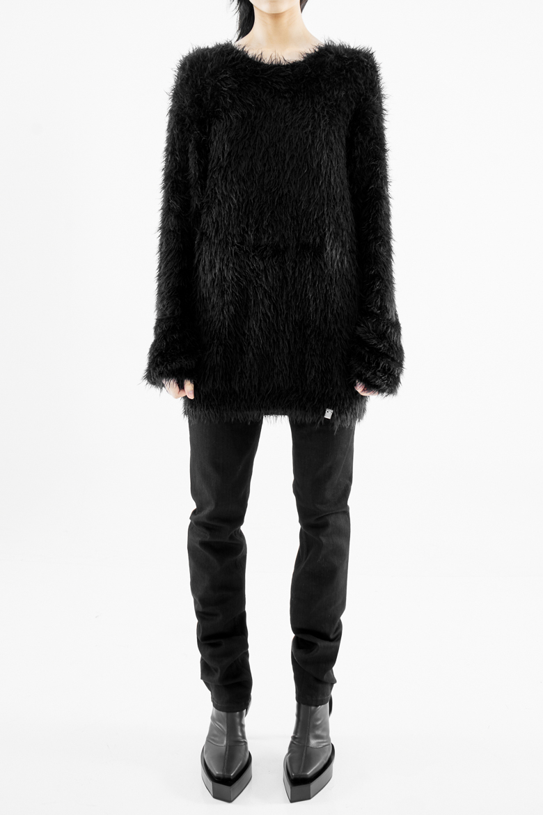 1017 ALYX 9SM | FEATHER CREWNECK SWEATER BLACK | L'ARMOIRE