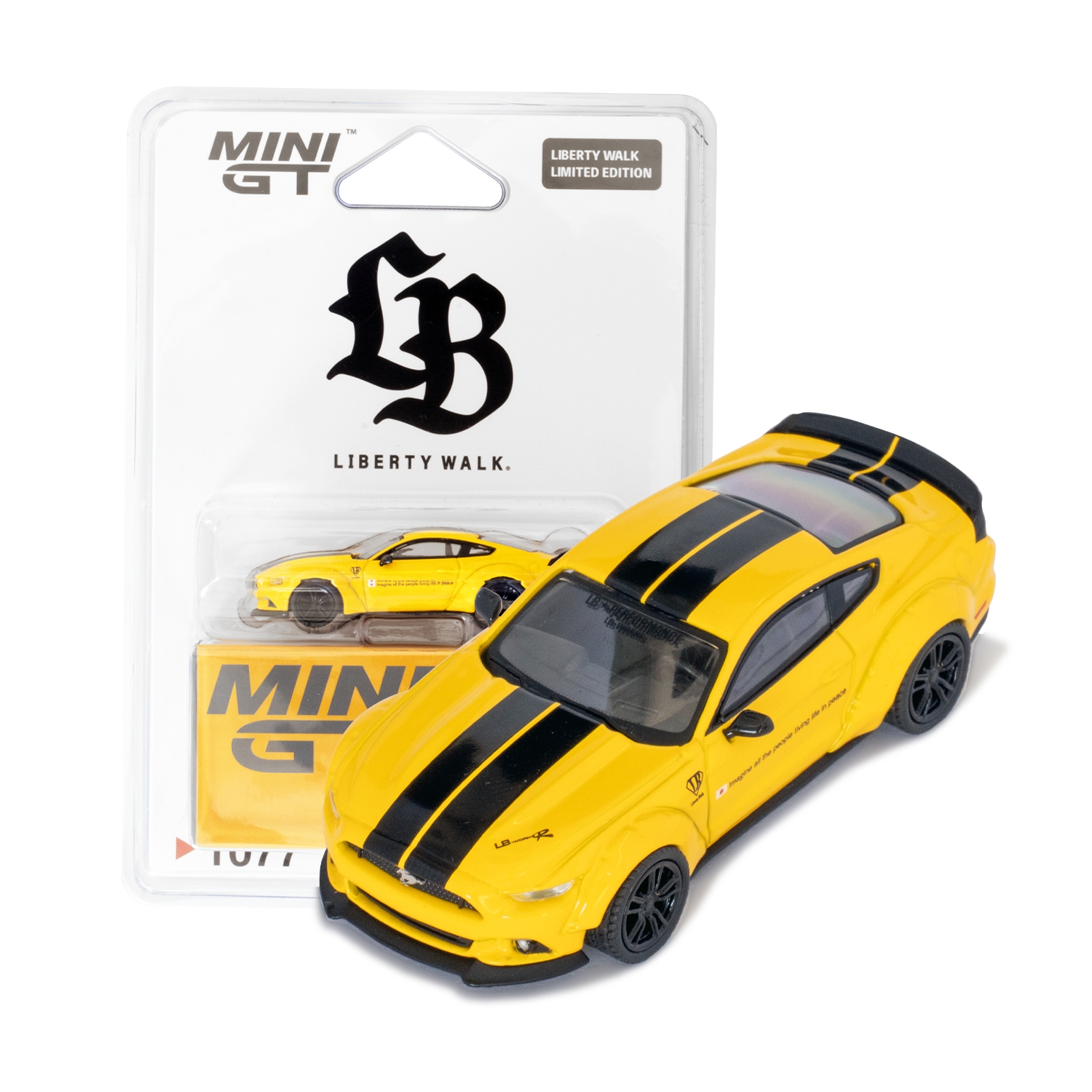 MINI GT 1/64 LB-WORKS FORD MUSTANG Triple Yellow / LB Blister