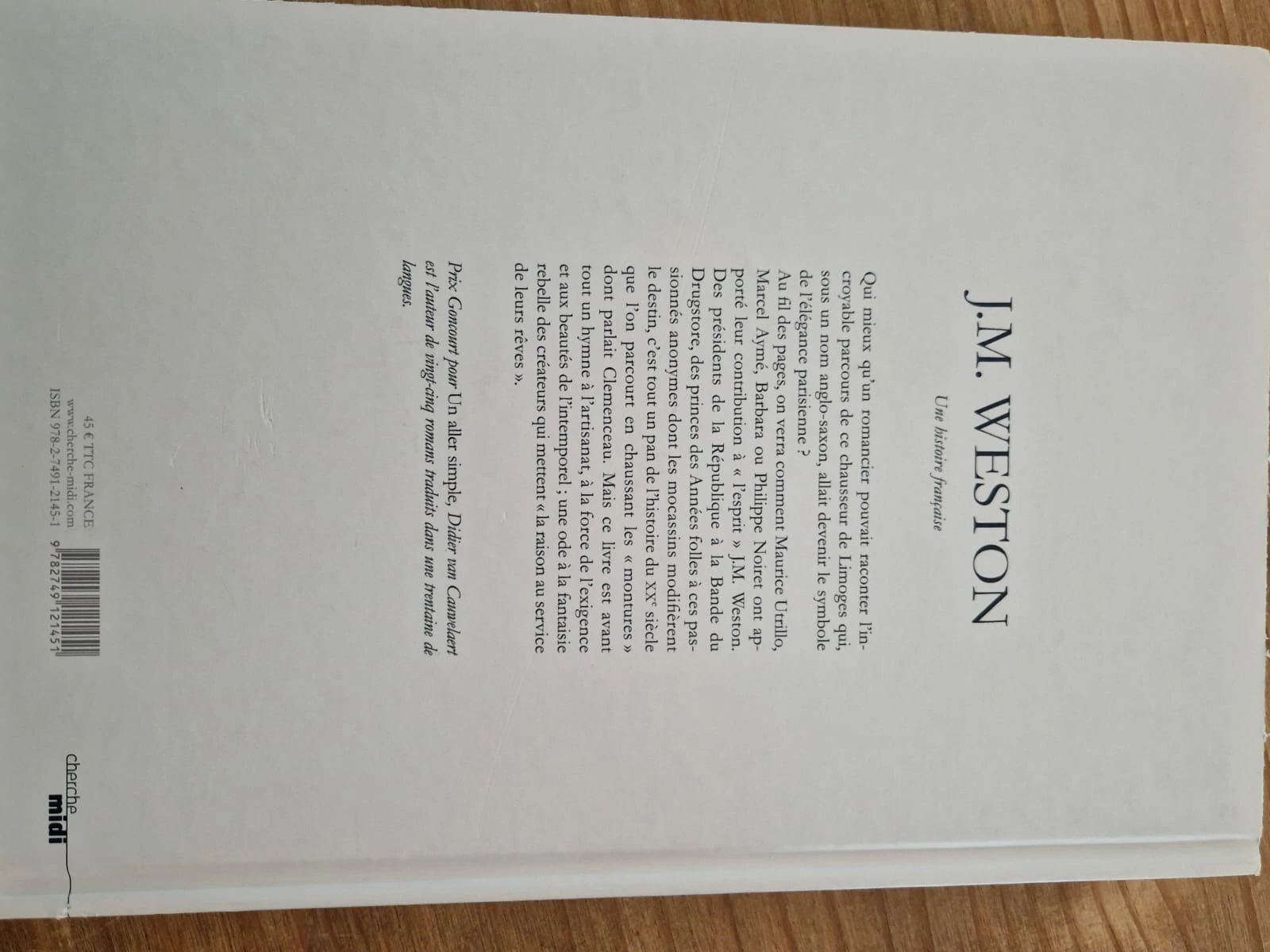 J.M Weston – Didier van Cauwelaert – Le Bouquiniste du 87