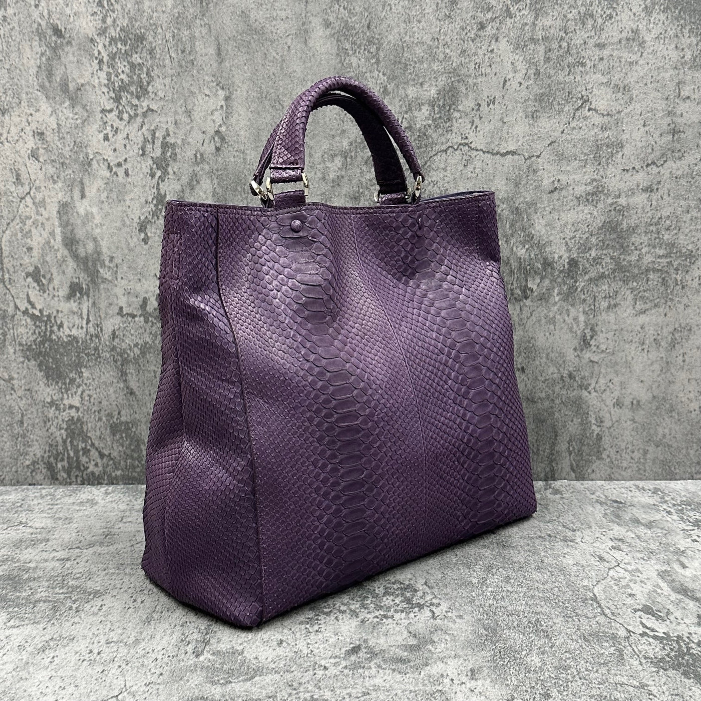 パイソン トートバッグ 蛇革 本革 メンズ レディース 紫色 パープル