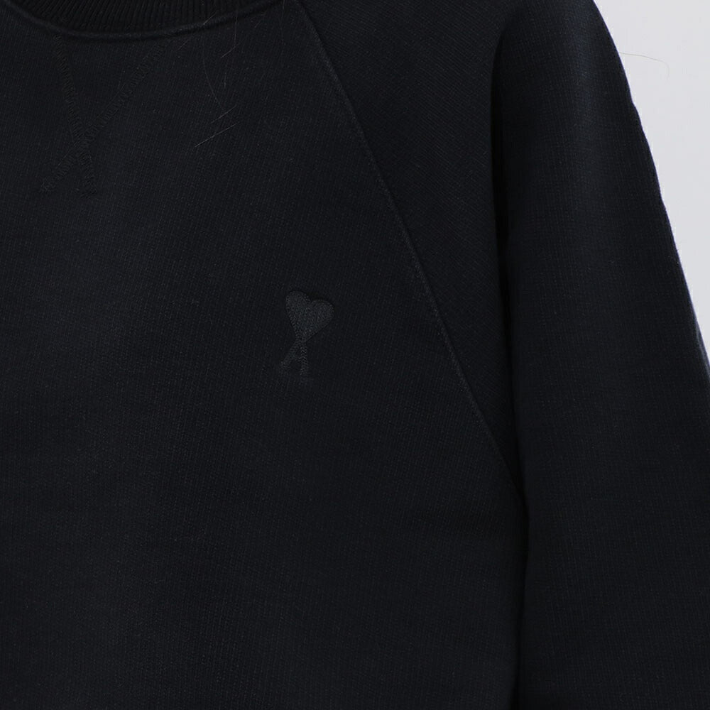 AMI PARIS スウェット ブラック ブルー系 コットン ハートロゴ 刺繍