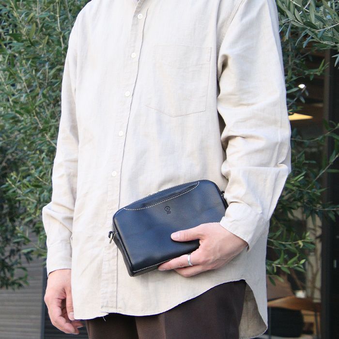 スクエアクラッチショルダー[nouki3] ｜革鞄・革小物のPORCO ROSSO