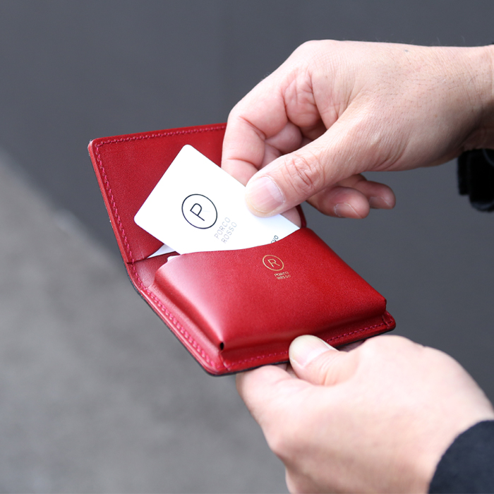 薄マチ名刺入れ｜革鞄・革小物のPORCO ROSSO（ポルコロッソ）