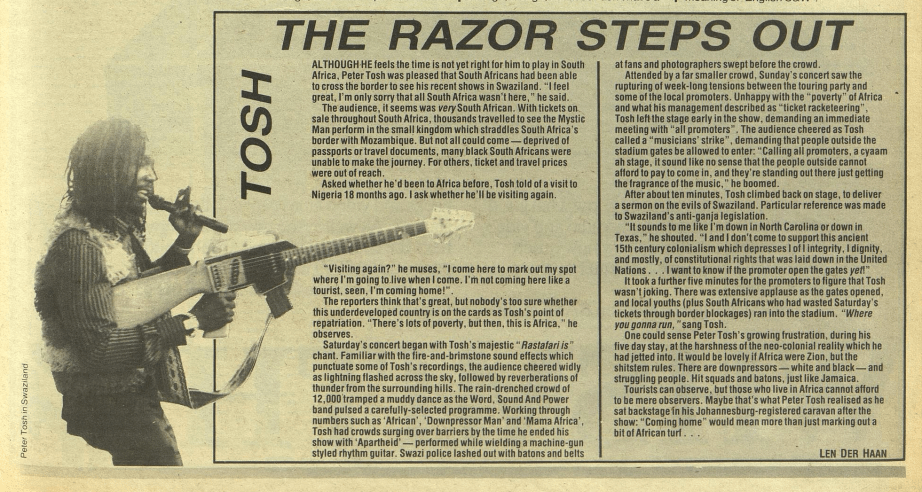 Peter Tosh Live in Swaziland 1983 – LEGENDARY REGGAE