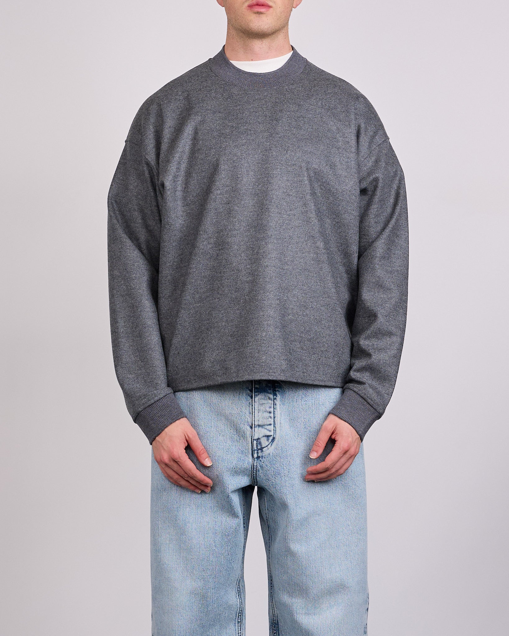 Jil Sander Melton Wool Crewneck Ash Grey – LESS 17
