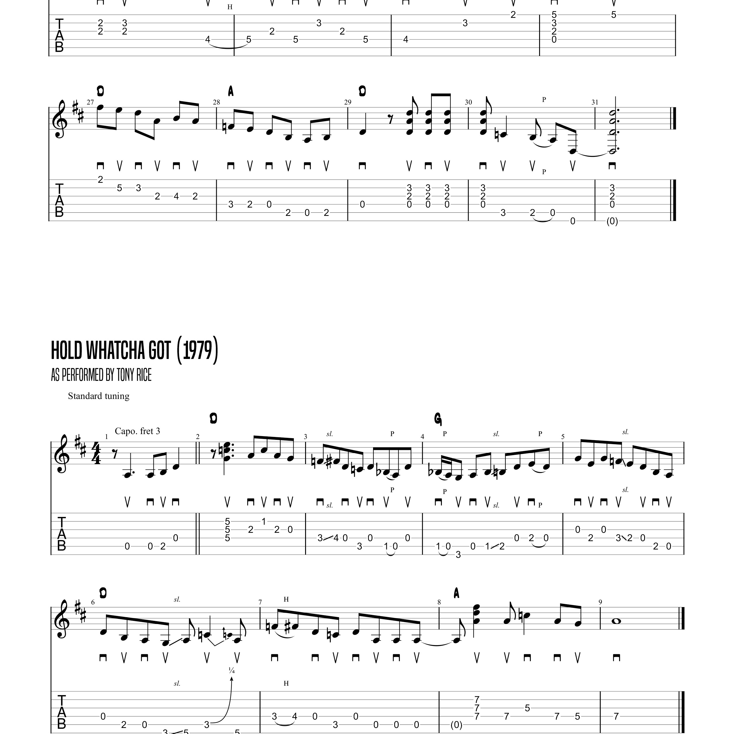 The Unofficial Tony Rice Collection, Tab Book | Lessons With Marcel