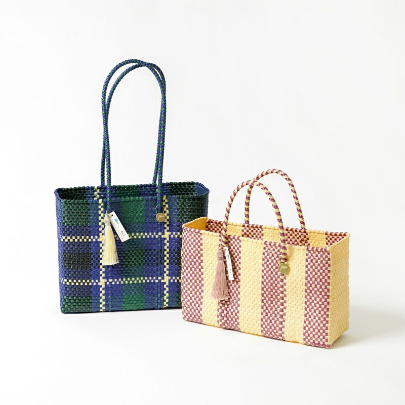 MERCADO BAG - Letra×hal ORIGINAL CHECK - Dark Green / Navy / Cream