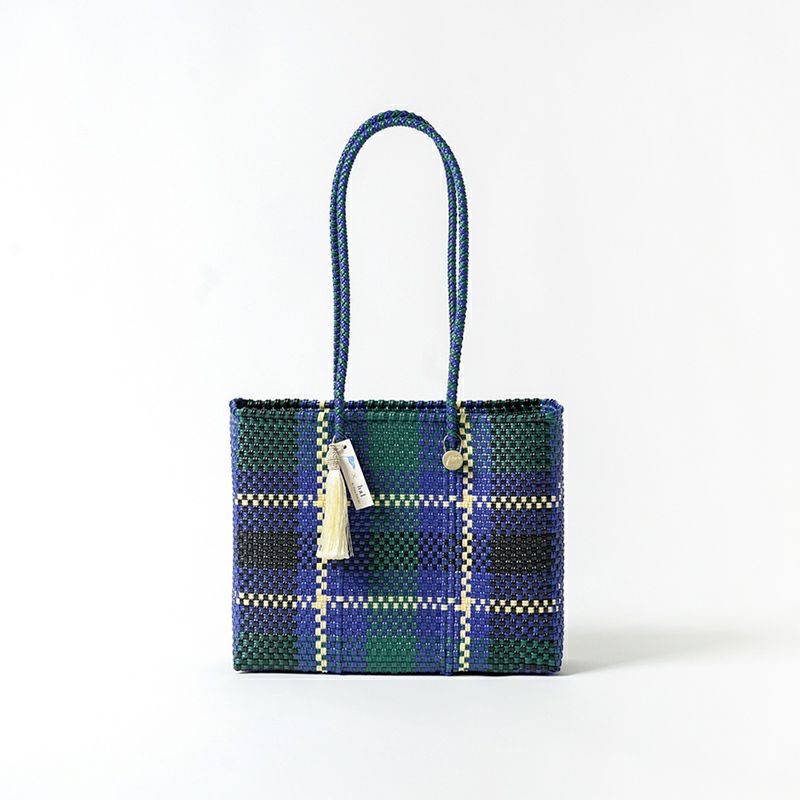 MERCADO BAG - Letra×hal ORIGINAL CHECK - Dark Green / Navy / Cream