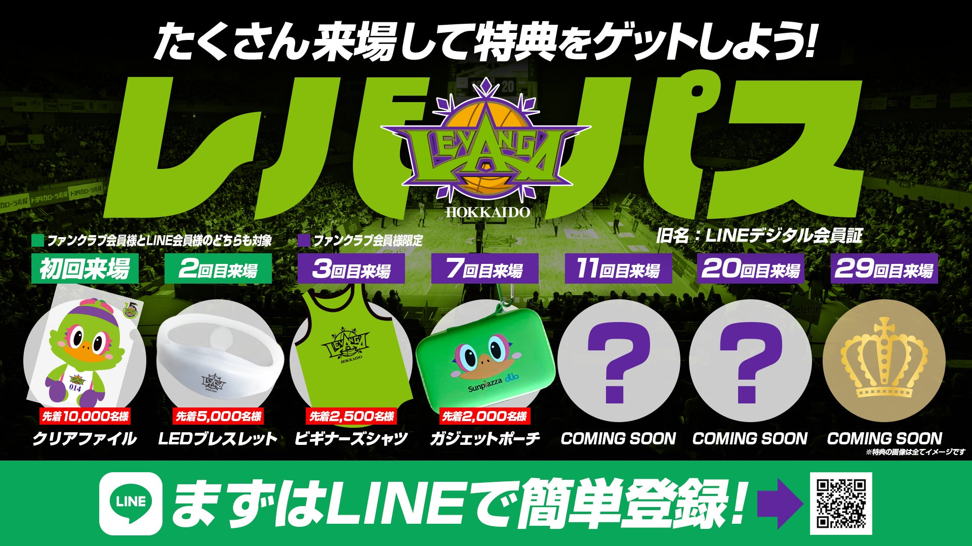 来場回数に応じて特典をGET! 2025-26シーズン レバパス（旧 デジタル