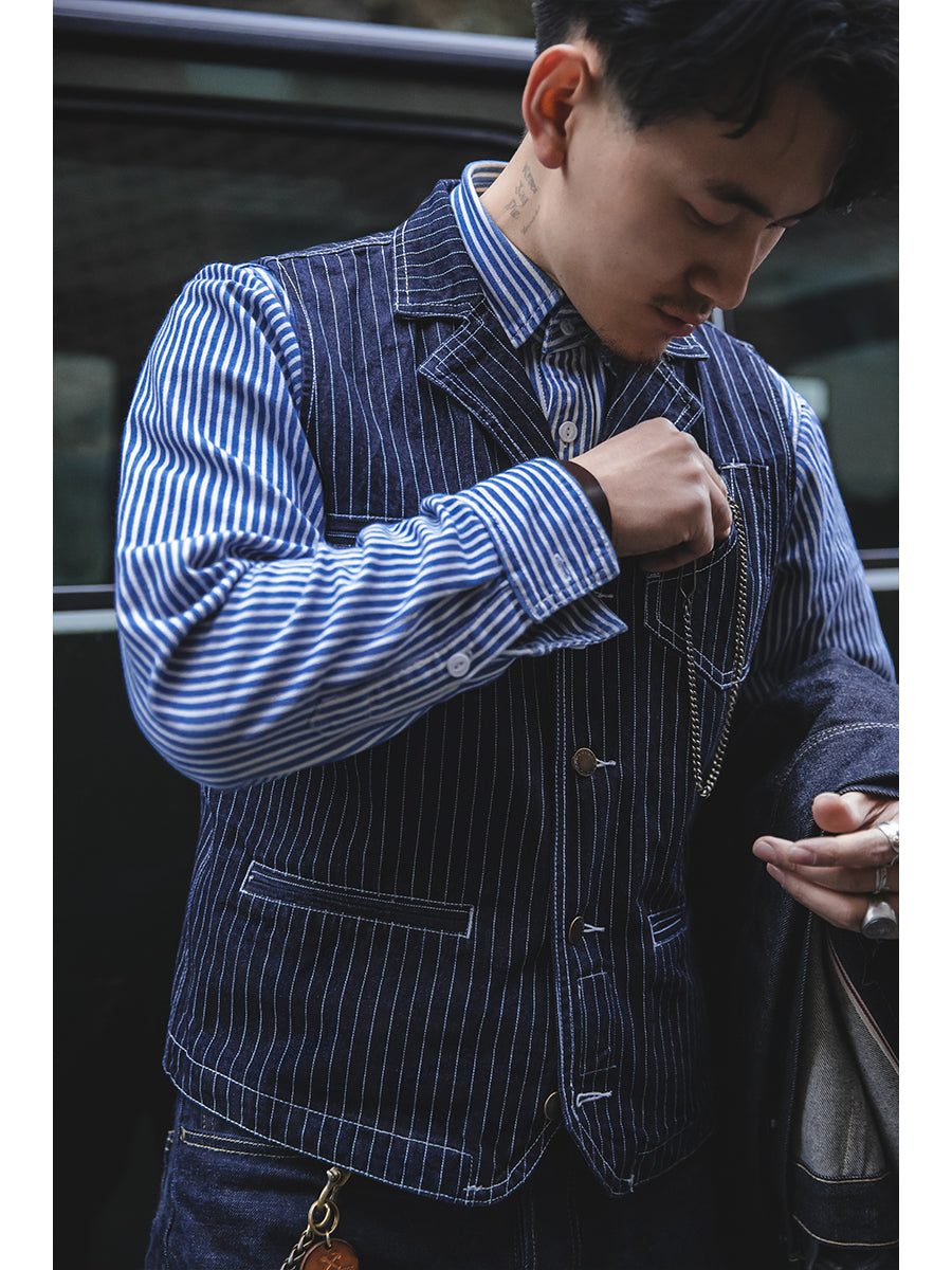 OKONKWO ストライプベスト | Levin`s Factory