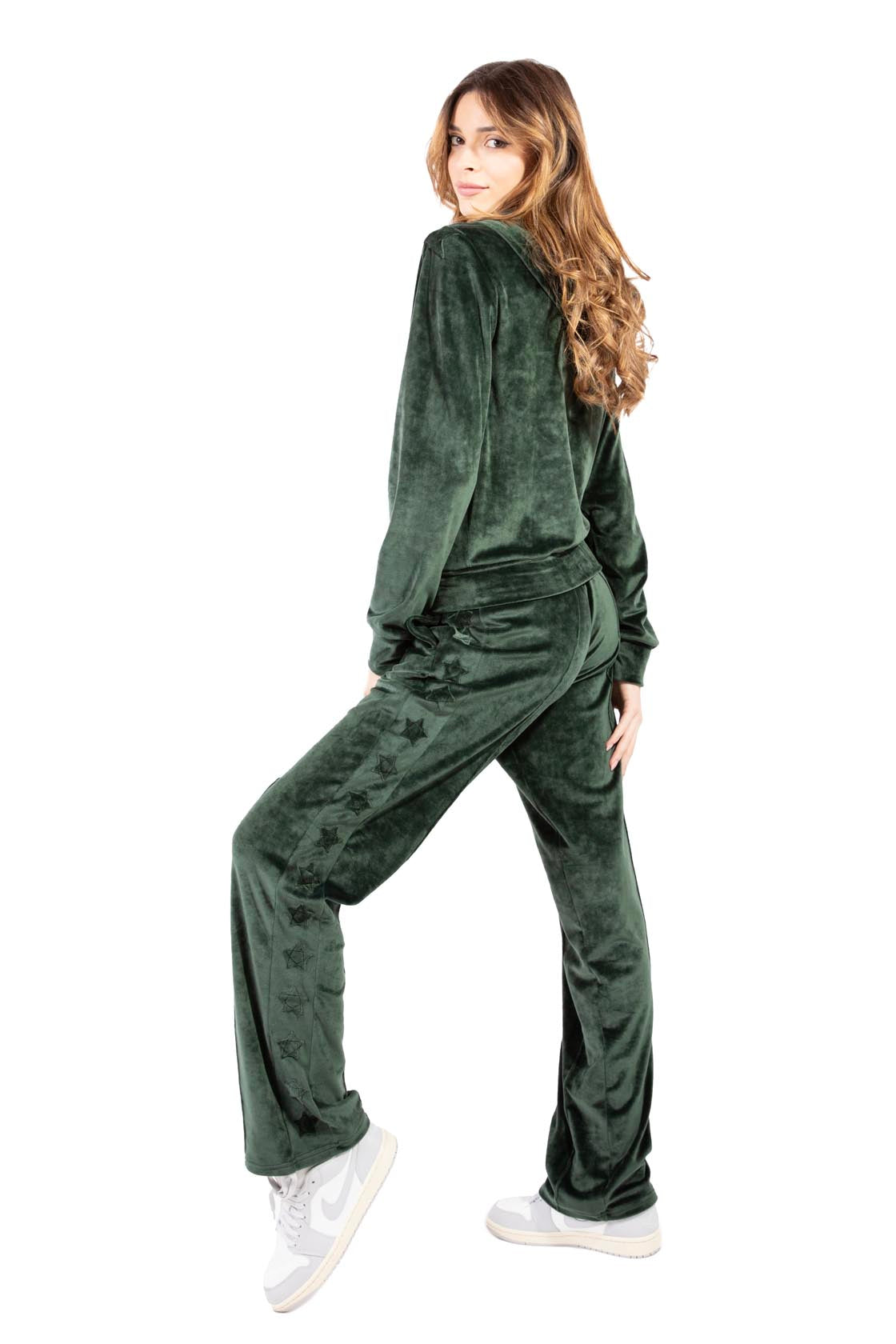 Sunday Dark Green Soft-Touch Velour Tracksuit – L'Equilibriste