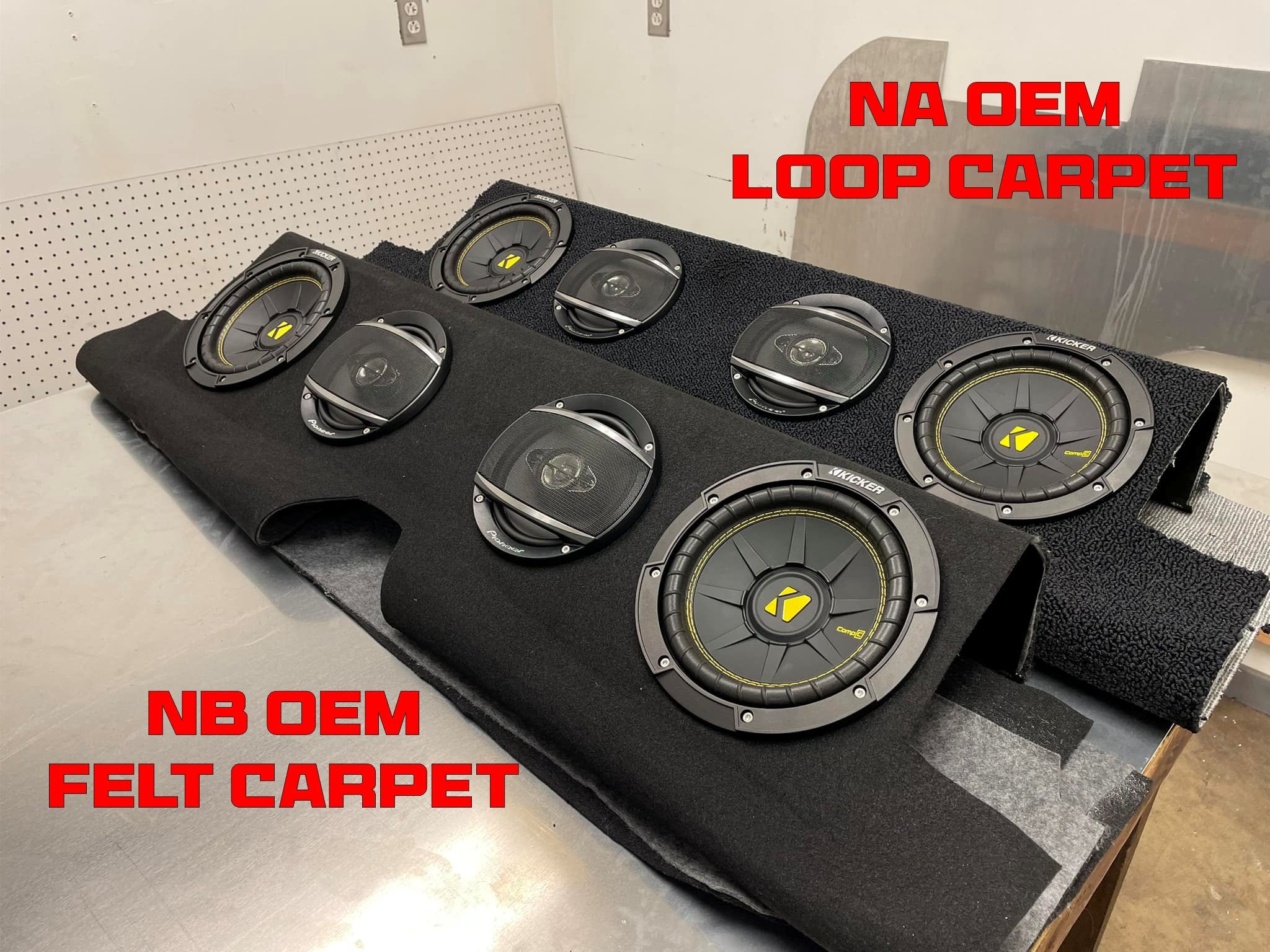 90-05 Miata Speaker Panel Covering - NA OEM Loop Carpet Black
