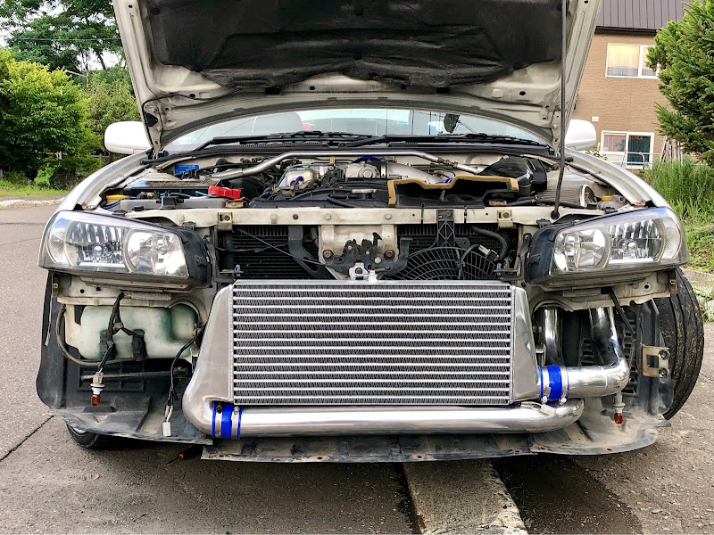 スカイラインのER34・インタークーラー・インタークーラー取付