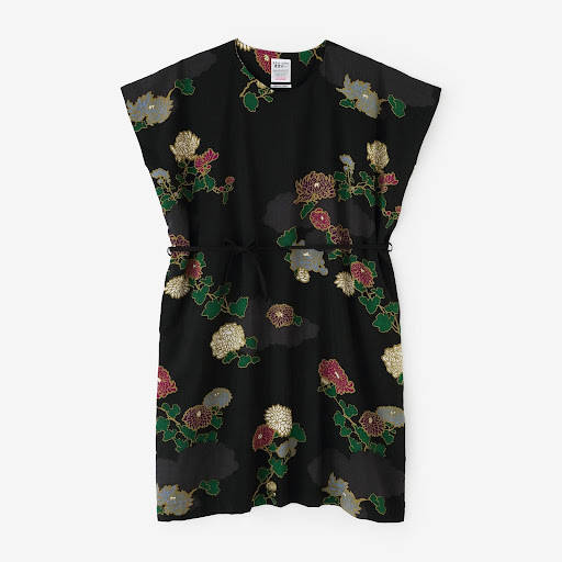 モスリン 長方形衣（ちょうほうけい）／雲取り（くもどり）に菊