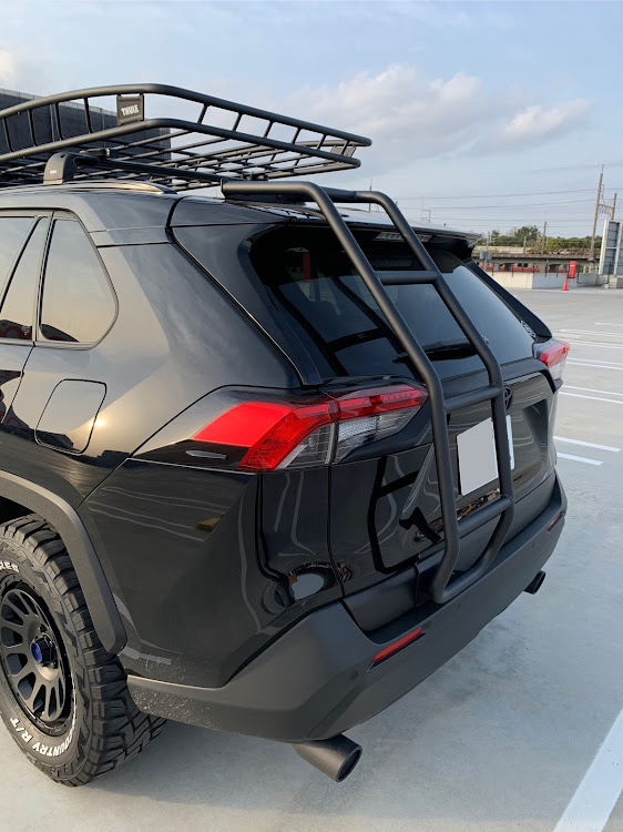 RAV4のネクサスジャパンリアラダー・リカバリーラダー・ラダーに乗る人