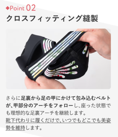 足裏スリーアーチ矯正構造を採用！履くだけでカラダが整う不思議な