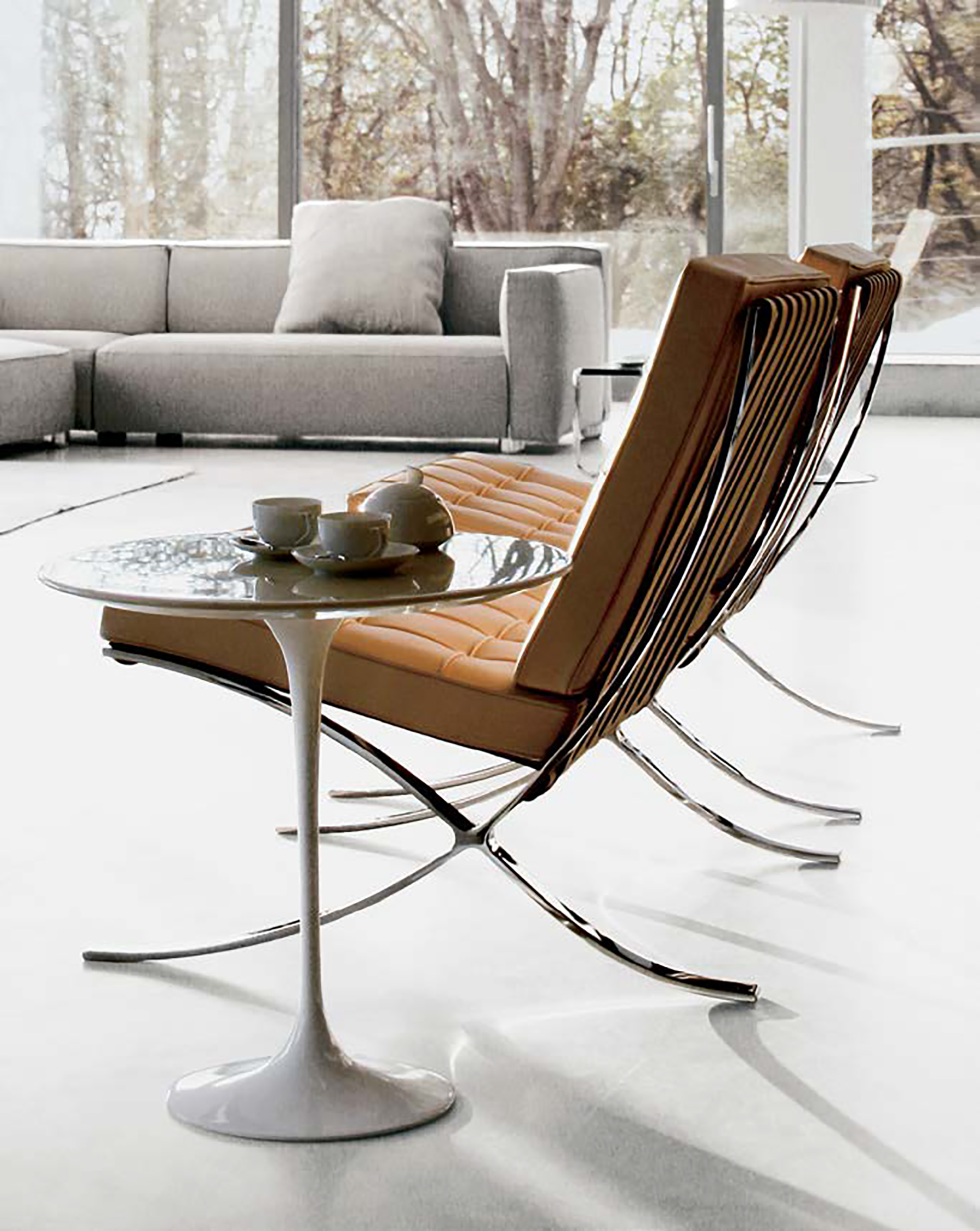 The Barcelona chair by Mies van der Rohe and Lilly Reich