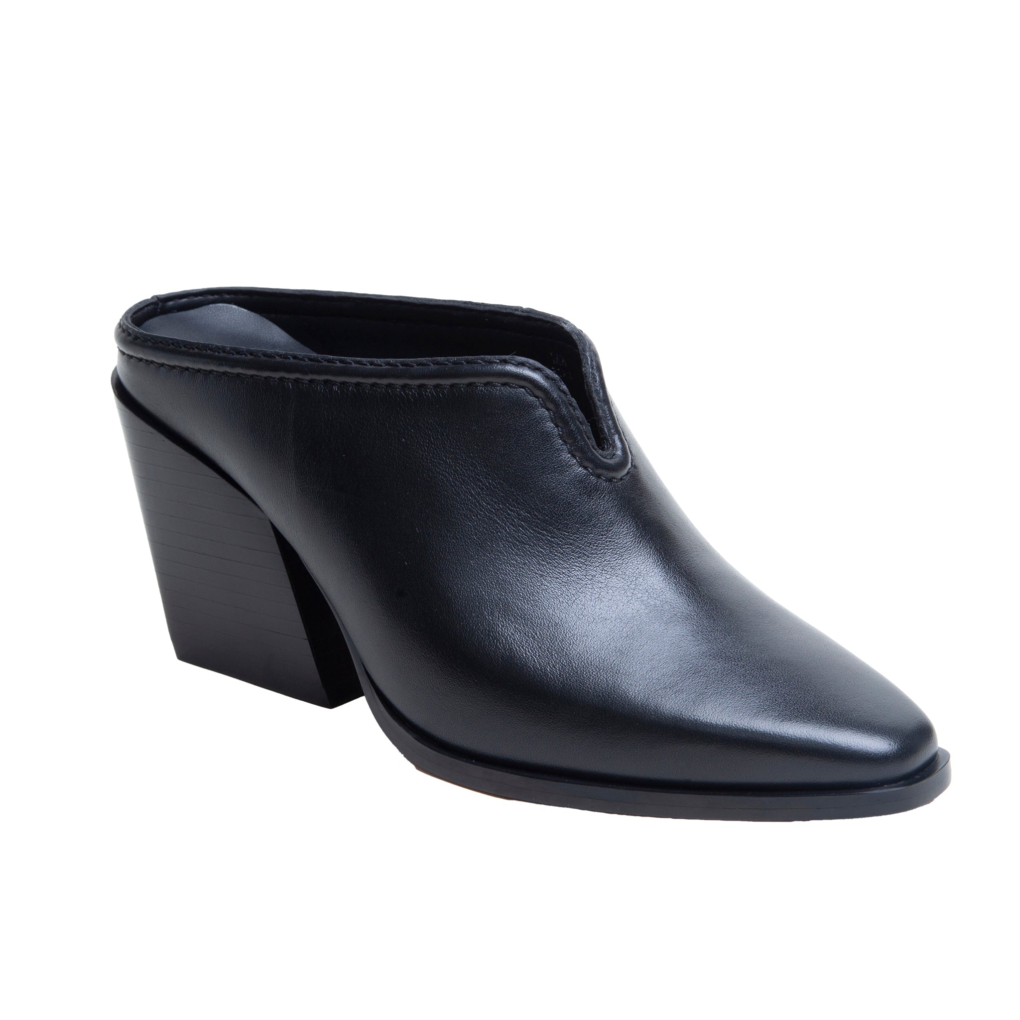 SHELLEY | Mid-Height Stack Heel Western Mule – LINEA Paolo Shoes