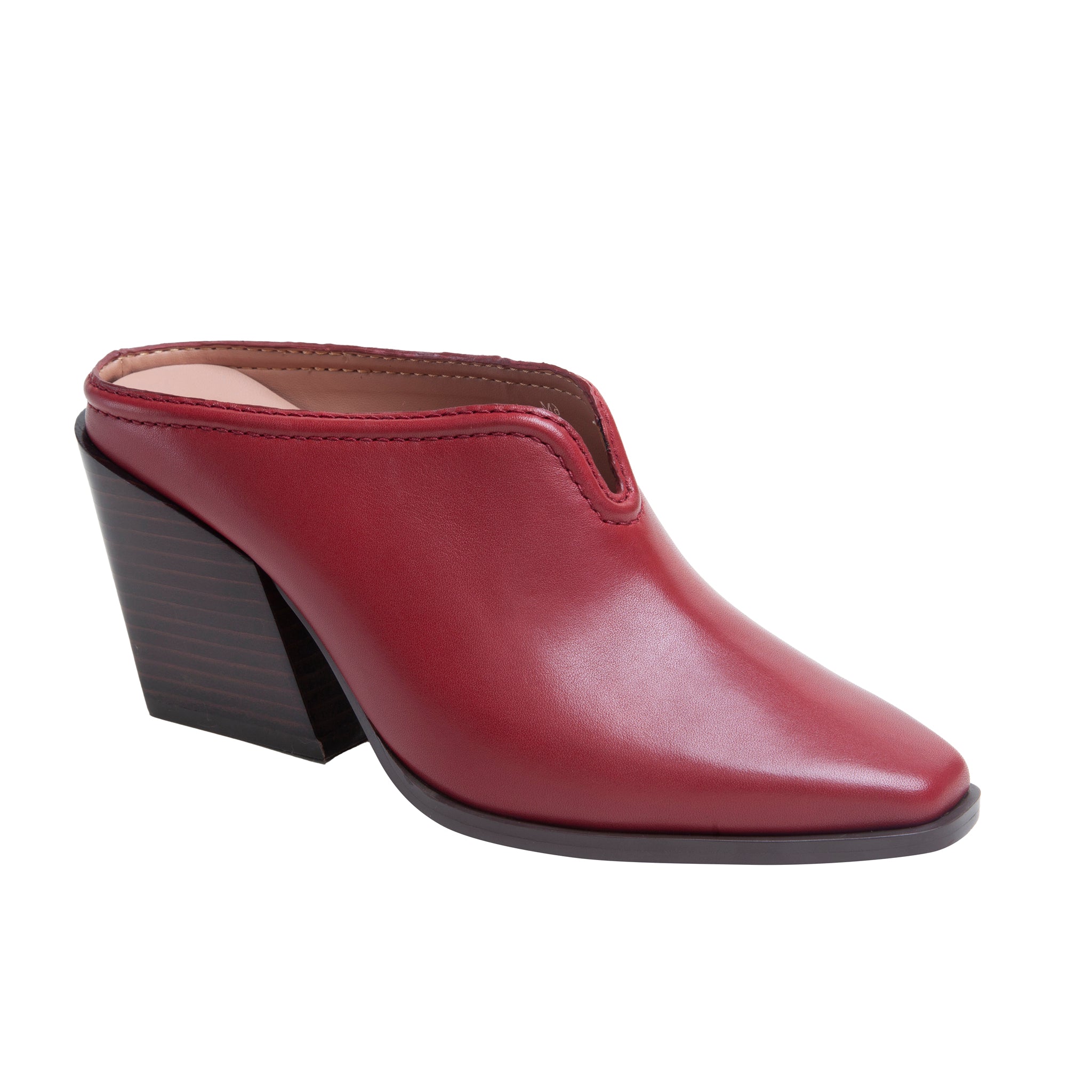 SHELLEY | Mid-Height Stack Heel Western Mule – LINEA Paolo Shoes