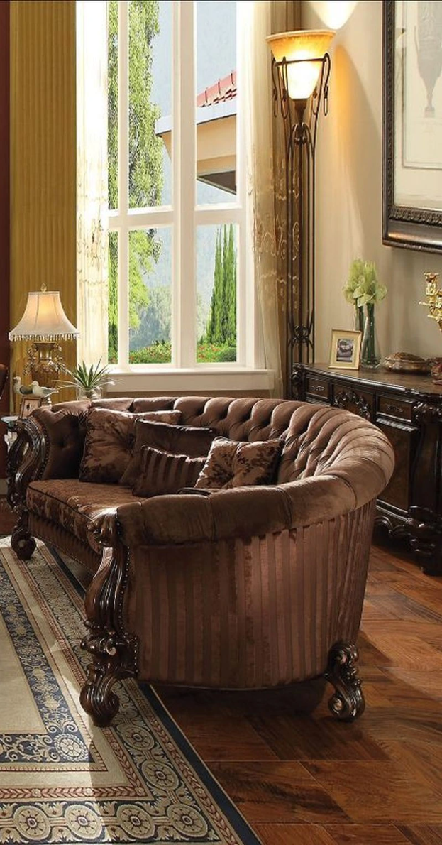 ACME Furniture Versailles Brown/Cherry Oak Sofa | Wood's Furniture