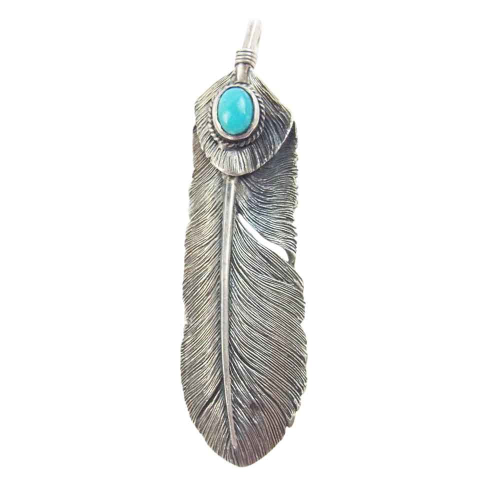 SAAD サード ターコイズ フェザー ペンダントトップ シルバー 天然石
