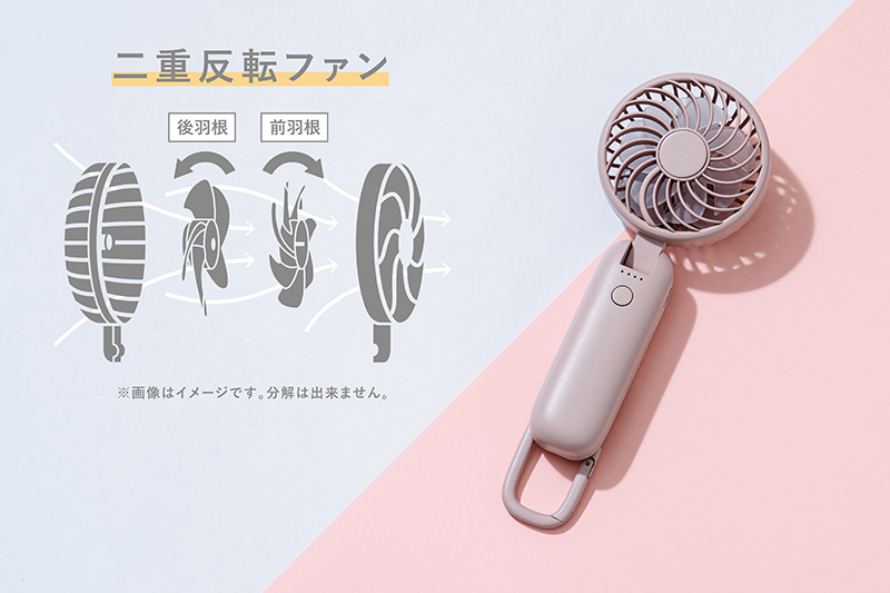 大風量ダブルファン カラビナ付 LCAF001 | Life on Products(ライフ