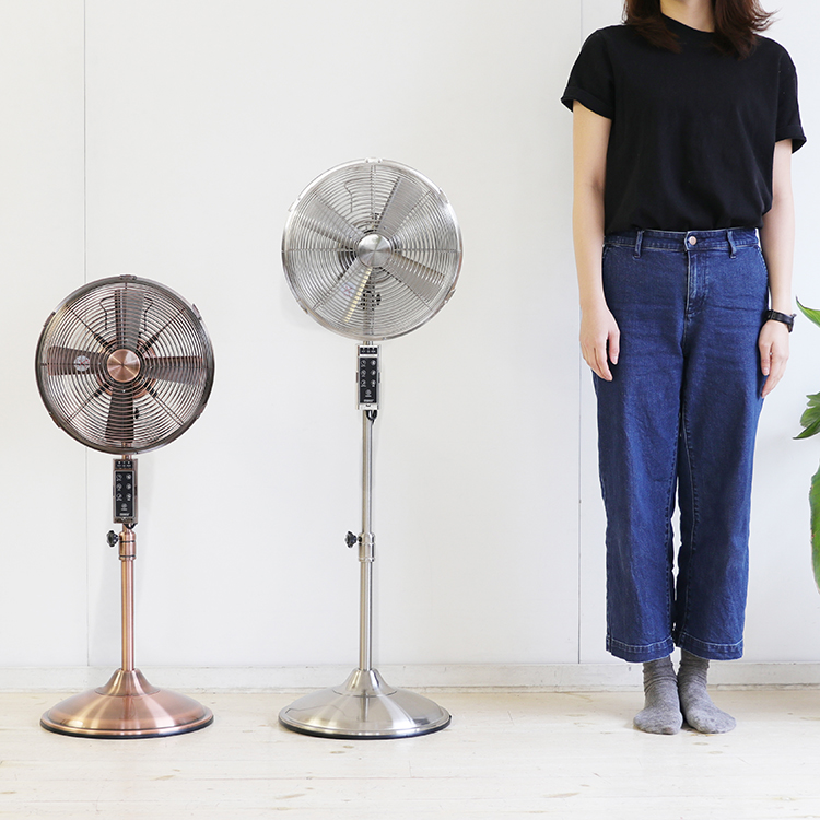 阪和 アンティーク風 シルバー調仕上げ メタルリビングファン 扇風機