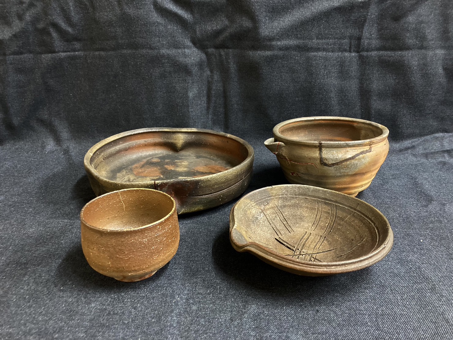 金重陶陽（人間国宝） 備前大鉢、片口、向付など 買取させていただき