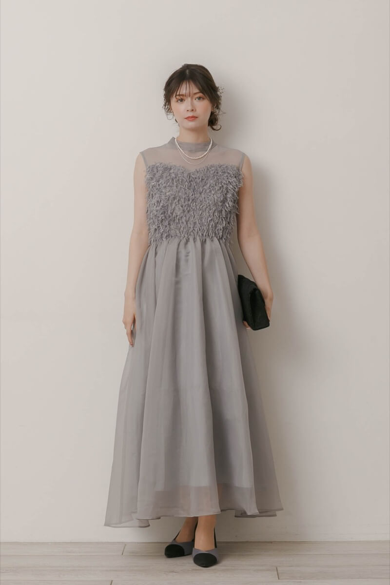グレーのフリンジフェアリードレス | Dorry doll | M | 結婚式