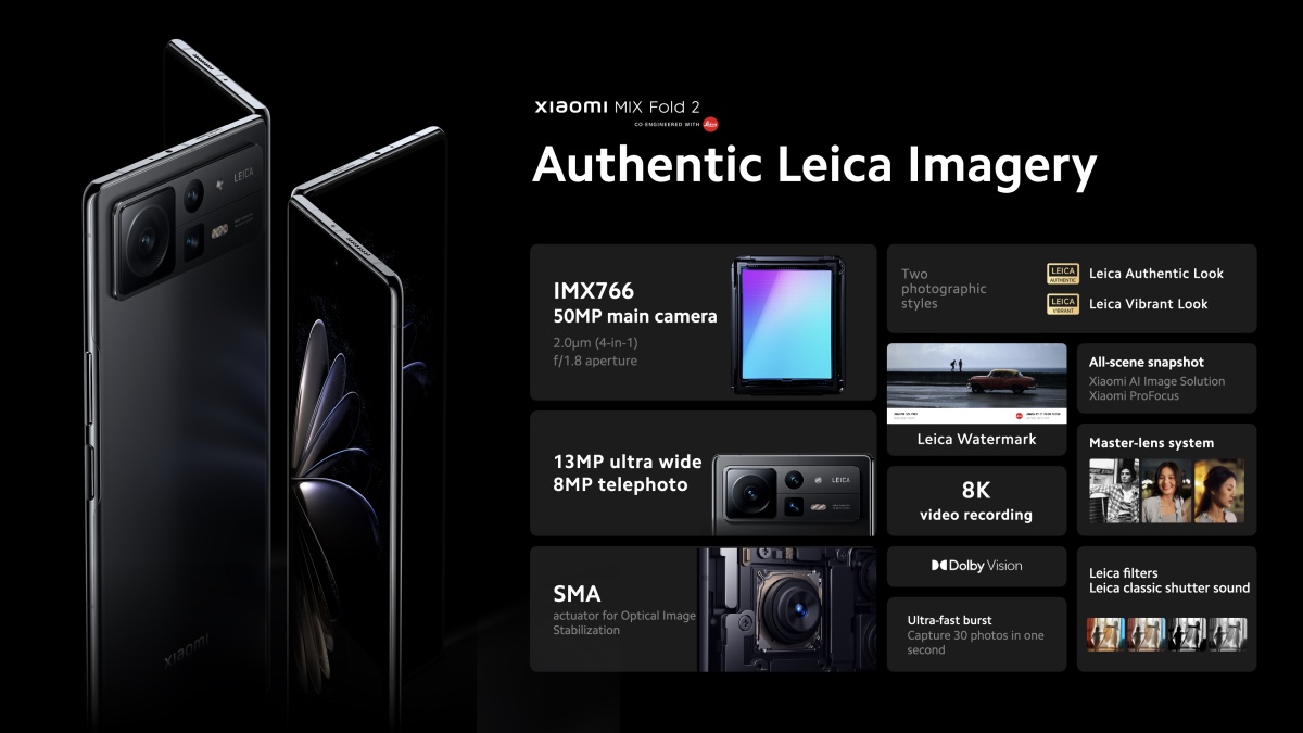 Xiaomi Mix Fold 2 is thinner than the Samsung Galaxy Z Fold4, but