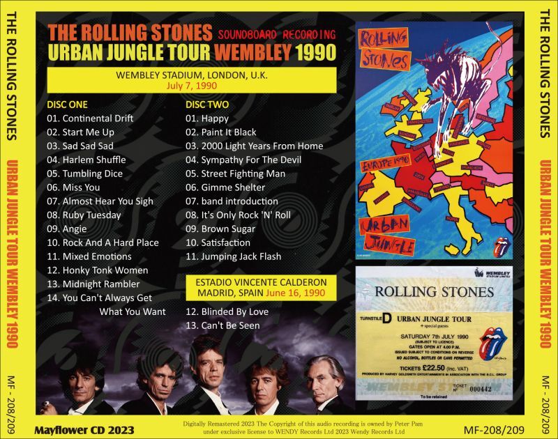 THE ROLLING STONES - 1990 URBAN JUNGLE TOUR WEMBLEY 2CD [MAYFLOWER