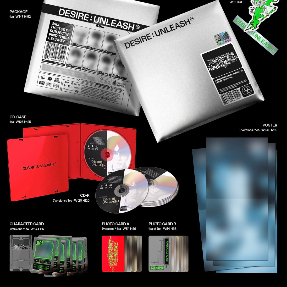 ENHYPEN ENHYPEN UNLEASH ENGENE ver. 封入トレカ コンプセット DESIRE