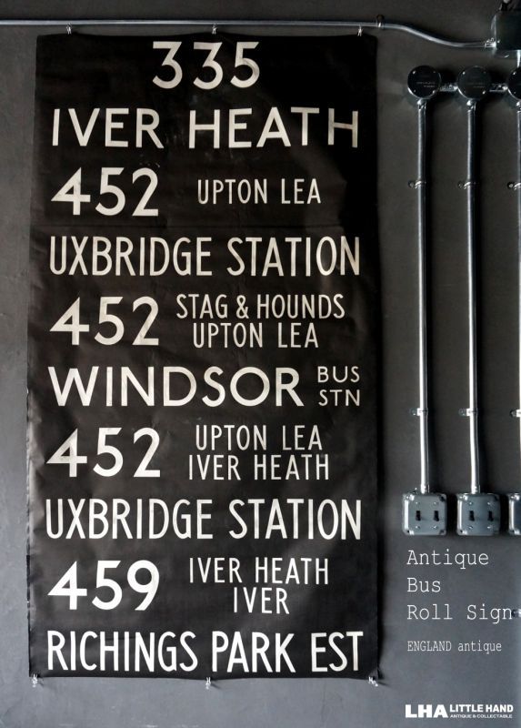 RARE】ENGLAND antique BUS ROLL SIGN 1975's イギリスアンティーク