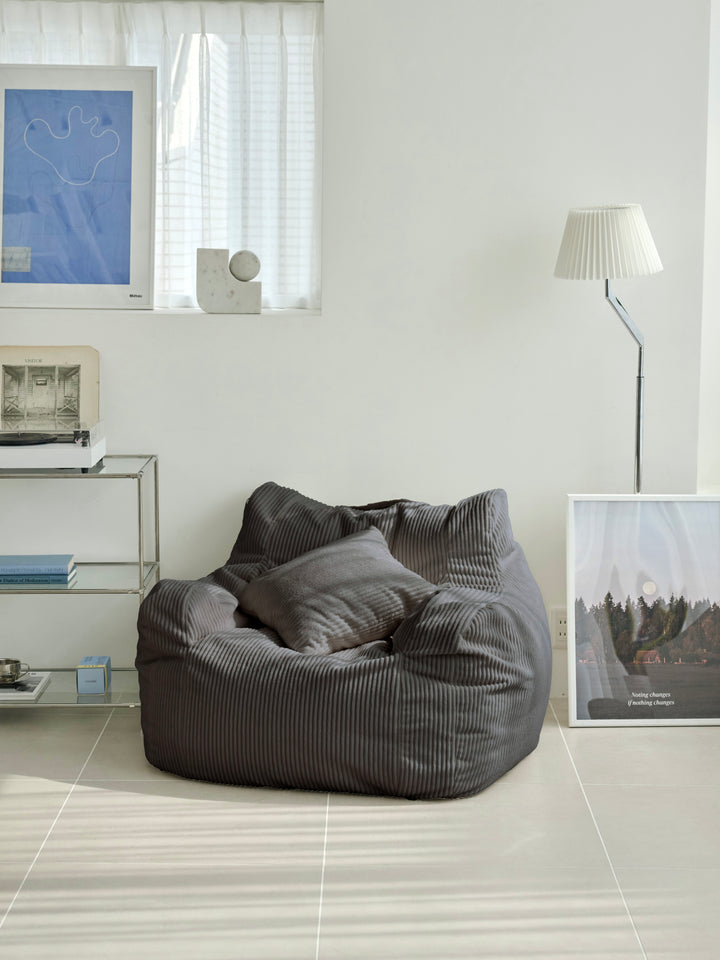 LOOSY 1人掛けビーズソファ Charcoal｜1人用ソファ おしゃれ