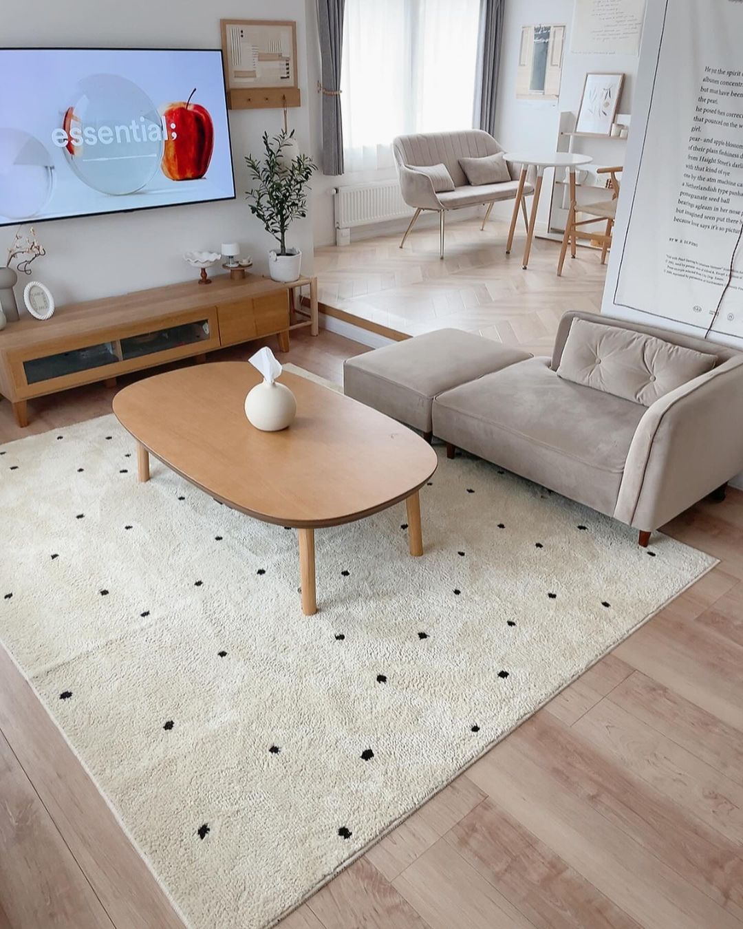 mellow あんしん抗菌ラグ dot｜洗える おしゃれ カーペット 韓国