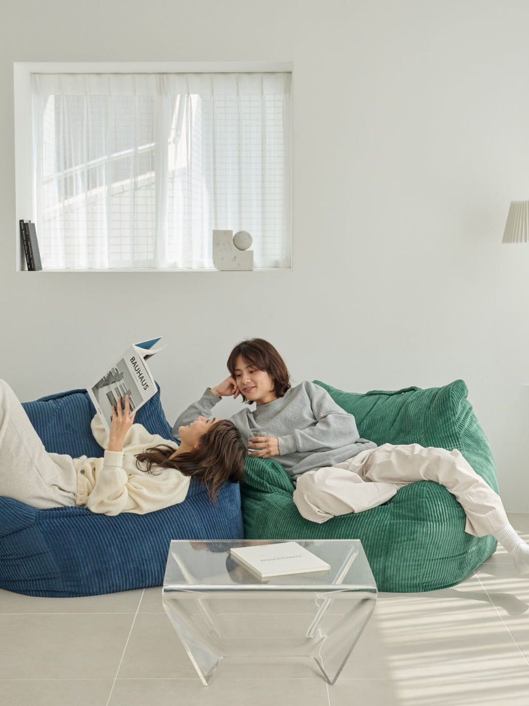 LOOSY 1人掛けビーズソファ Green｜1人用ソファ おしゃれ 一人暮らし