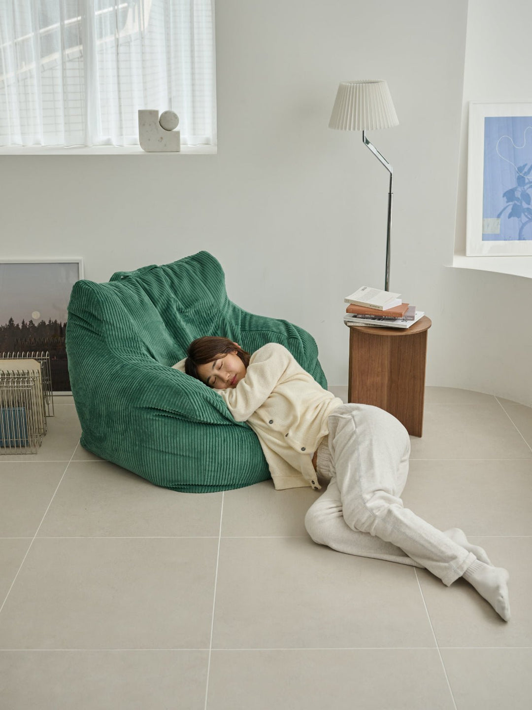 LOOSY 1人掛けビーズソファ Green｜1人用ソファ おしゃれ 一人暮らし