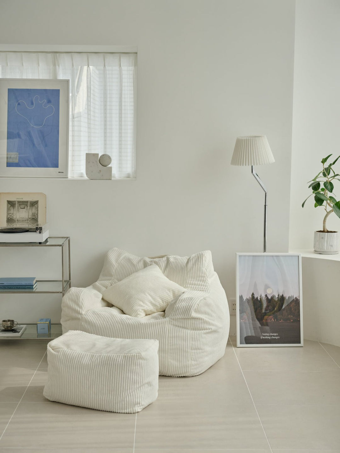 LOOSY 1人掛けビーズソファ Ivory｜1人用ソファ おしゃれ 一人暮らし