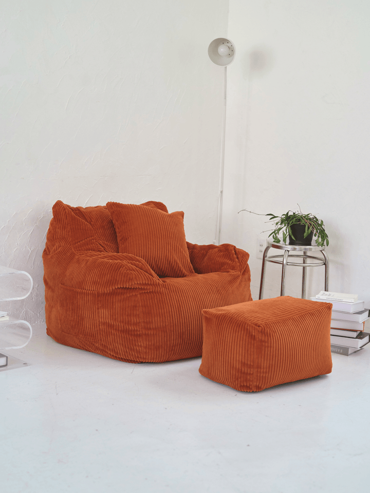 LOOSY 1人掛けビーズソファ Blood Orange｜1人用ソファ おしゃれ