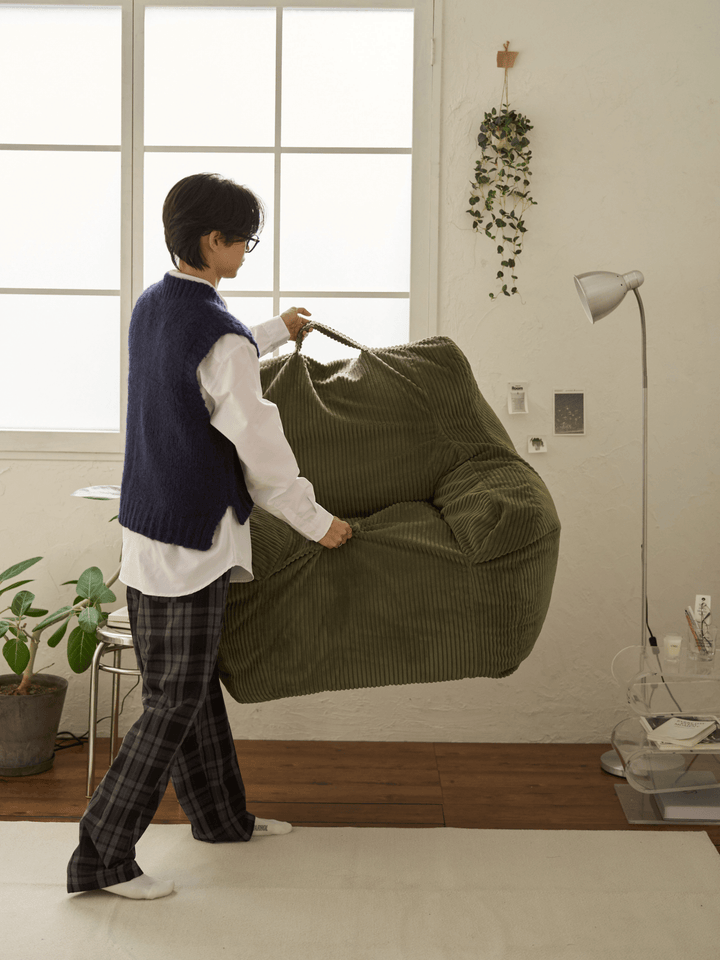 LOOSY 1人掛けビーズソファ Olive｜1人用ソファ おしゃれ 一人暮らし