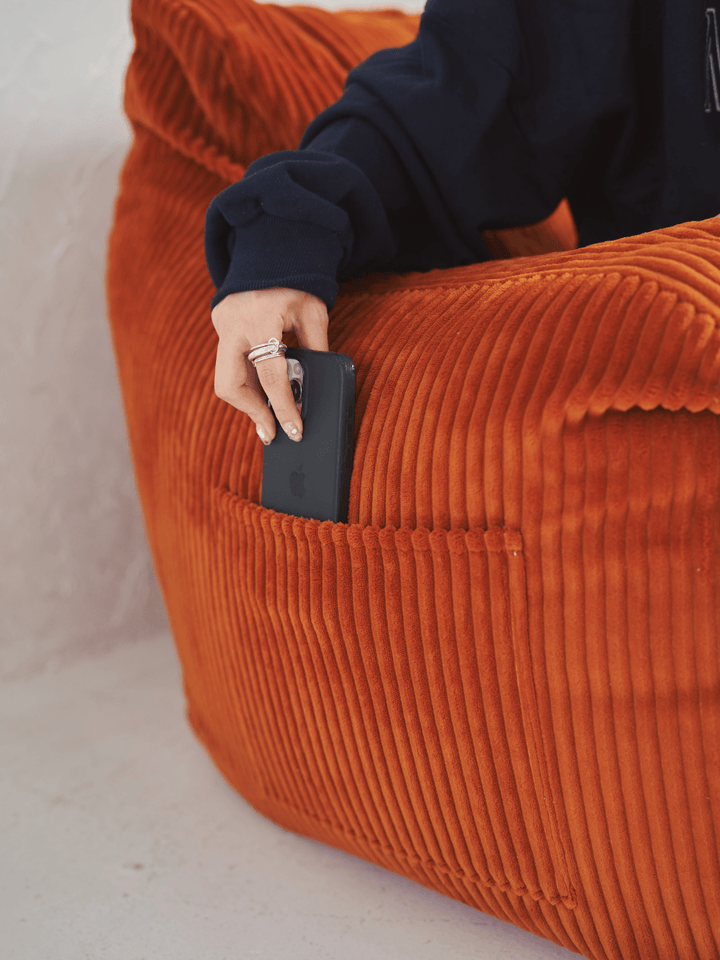 LOOSY 1人掛けビーズソファ 付替カバー Blood Orange｜1人用ソファ