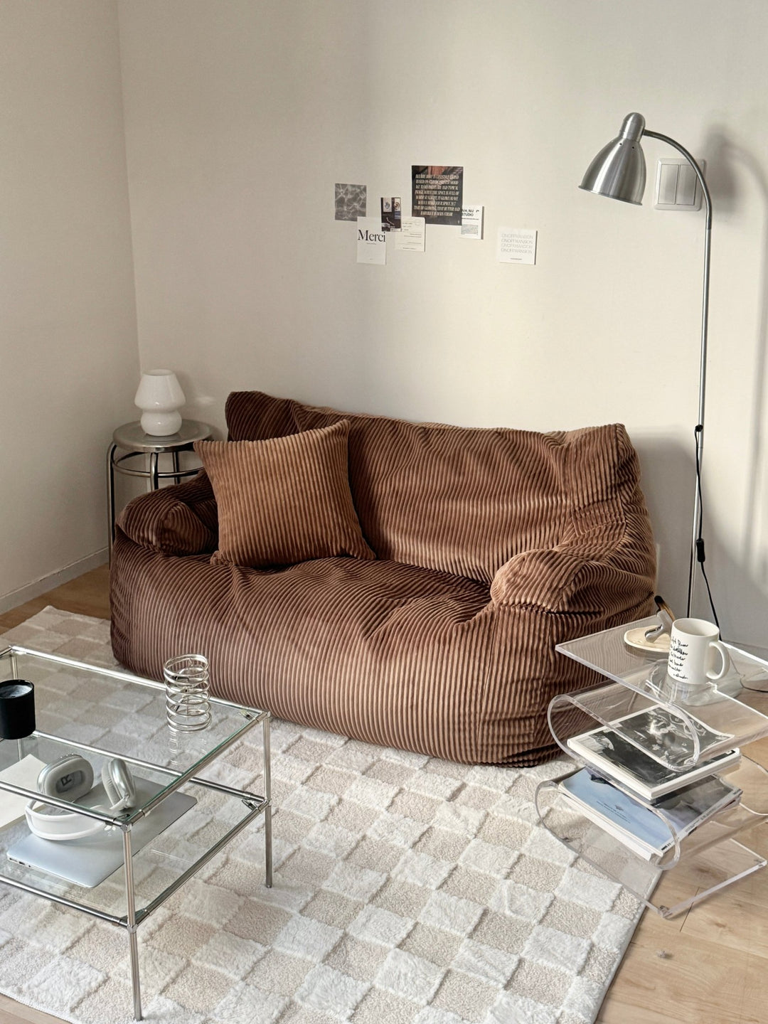 LOOSY 2人掛けビーズソファ Brown｜2人用ソファ おしゃれ 一人暮らし