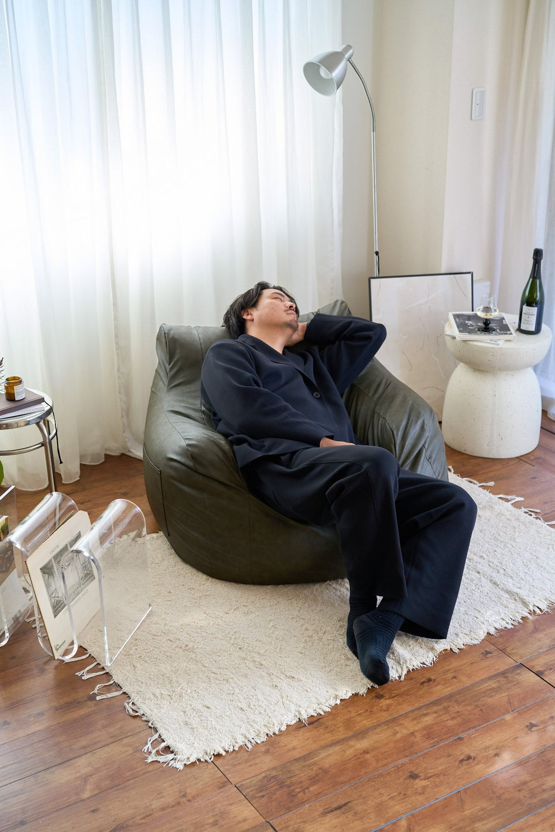 LOOSY 1人掛けビーズソファ Matte Khaki｜1人用ソファ おしゃれ