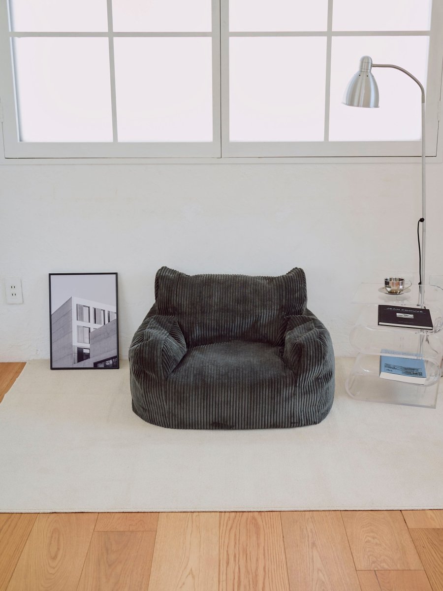 LOOSY 1人掛けビーズソファ ミニ Charcoal｜1人用ソファ おしゃれ