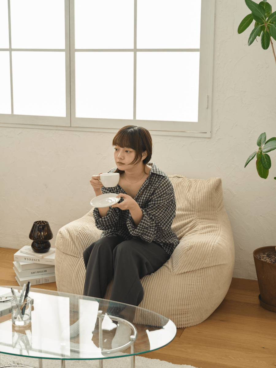 LOOSY 1人掛けビーズソファ Beige｜1人用ソファ おしゃれ 一人暮らし