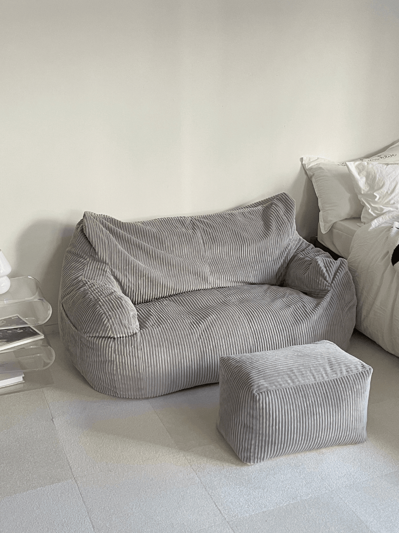 LOOSY 2人掛けビーズソファ Gray｜2人用ソファ おしゃれ 一人暮らし 二