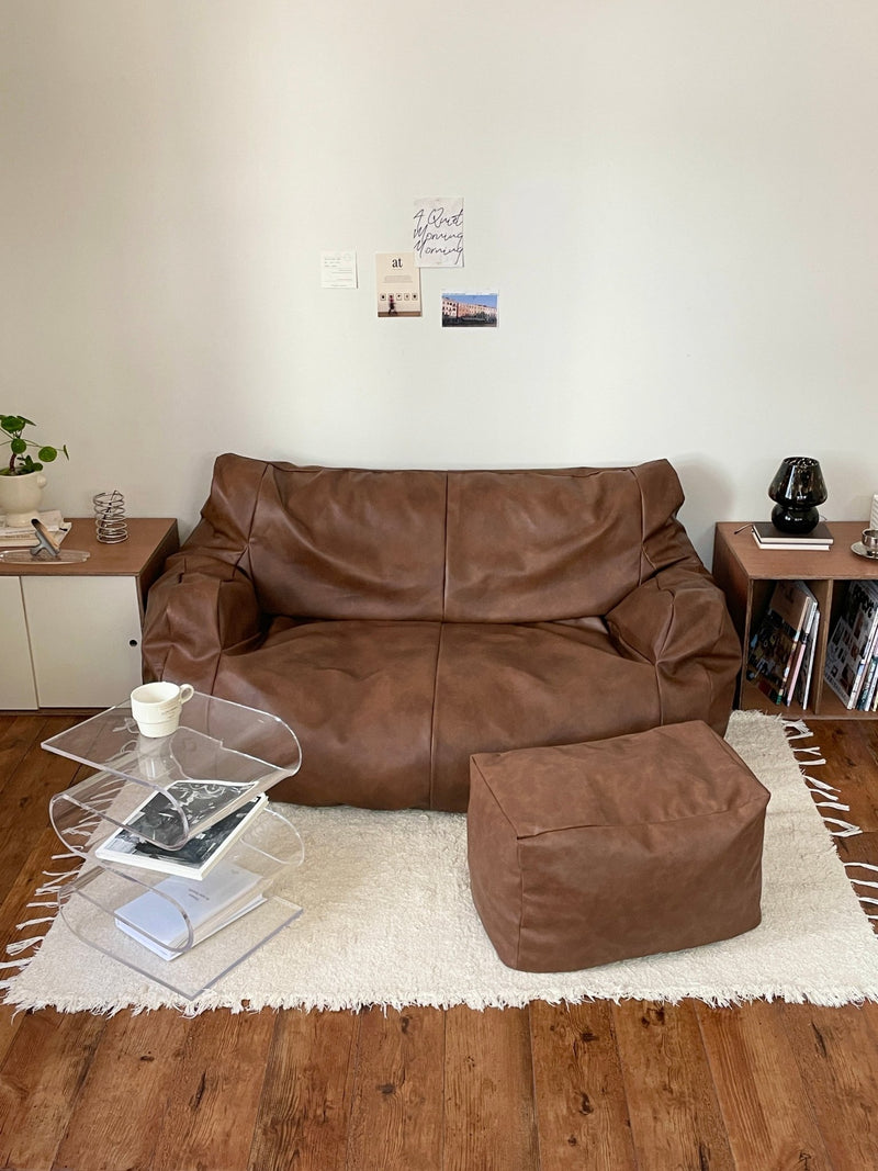 LOOSY 2人掛けビーズソファ Matte Brown｜2人用ソファ おしゃれ