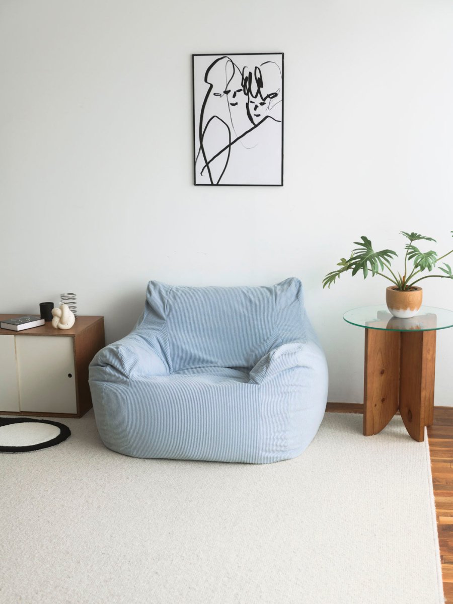 LOOSY 1人掛けビーズソファ Powder Blue｜1人用ソファ おしゃれ